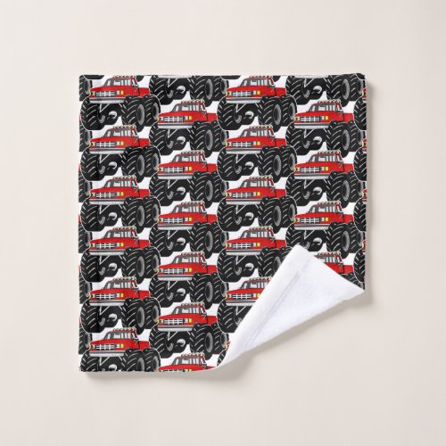 Red Monster Truck Bath Towel Set