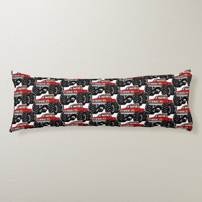 Red Monster Truck Body Pillow (Front)