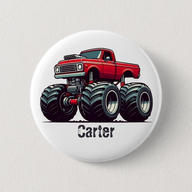 Red monster truck  button (Front)