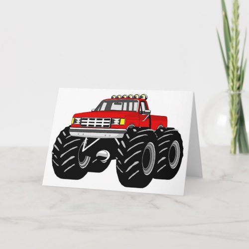 RED MONSTER TRUCK CARD