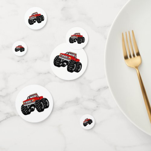 Red Monster Truck Confetti