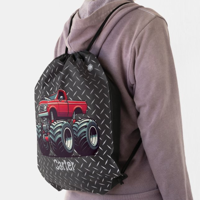 Red monster truck  drawstring bag (Insitu)