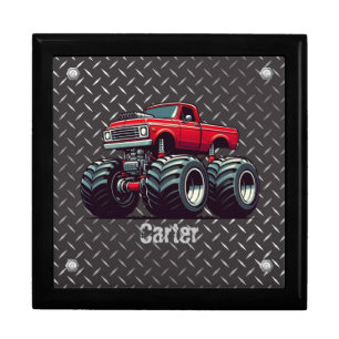 Red monster truck  gift box