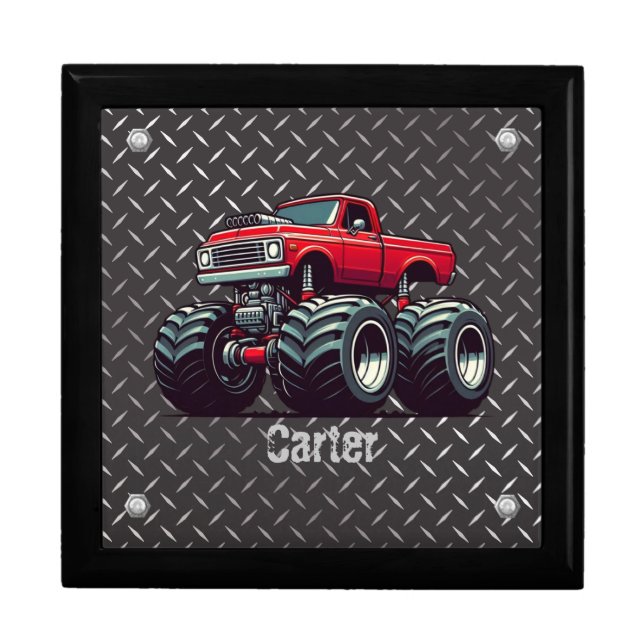 Red monster truck  gift box (Front)
