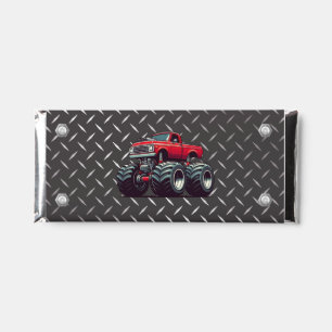 Red monster truck hershey bar favors