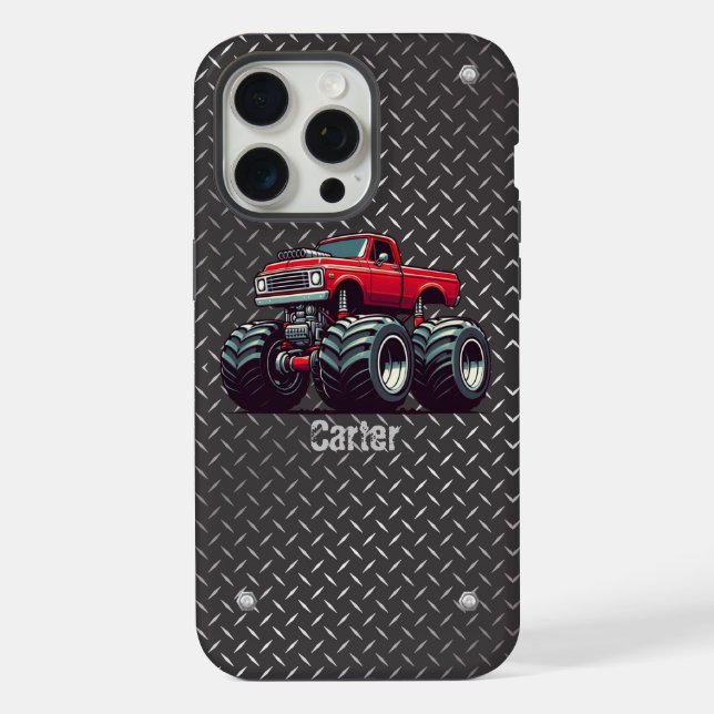 Red monster truck  iphone case (Back)