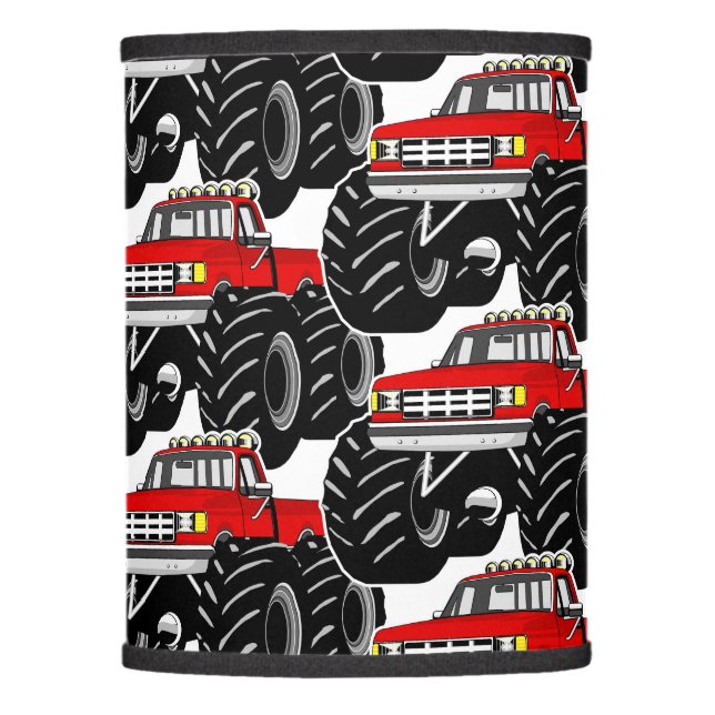 Red Monster Truck Lamp Shade (Front)