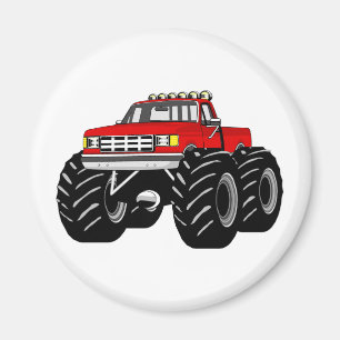 RED MONSTER TRUCK MAGNET