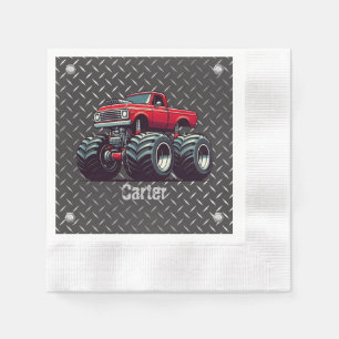 Red monster truck  napkins