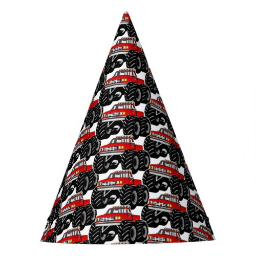 Red Monster Truck Party Hat