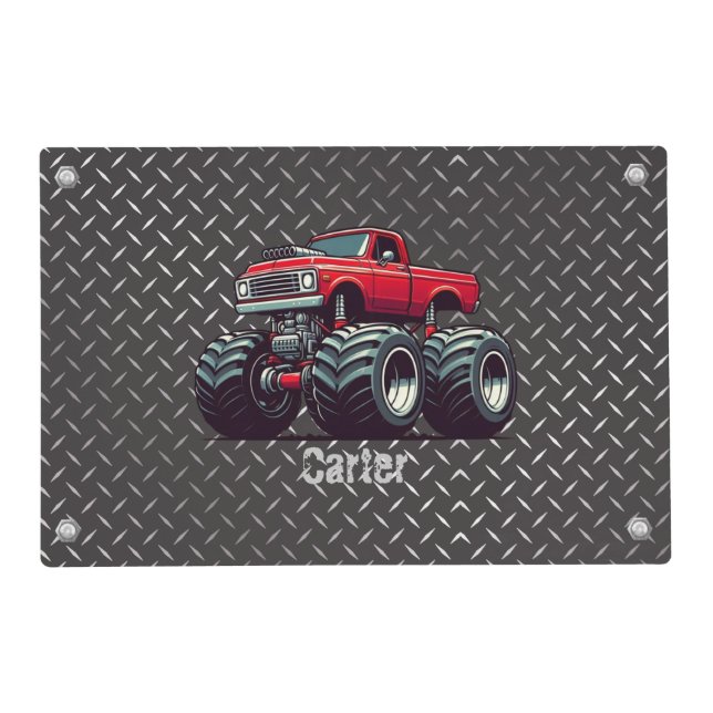 Red monster truck  placemat (Front)