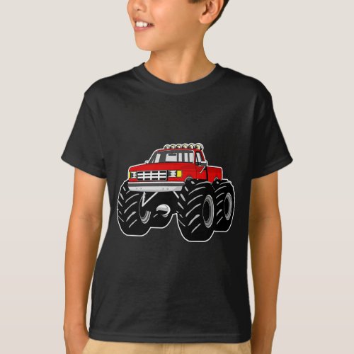 RED MONSTER TRUCK T_Shirt