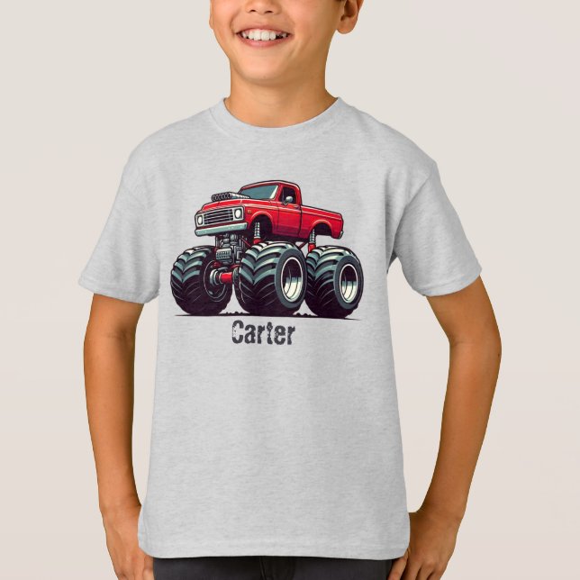 Red monster truck  T-Shirt (Front)