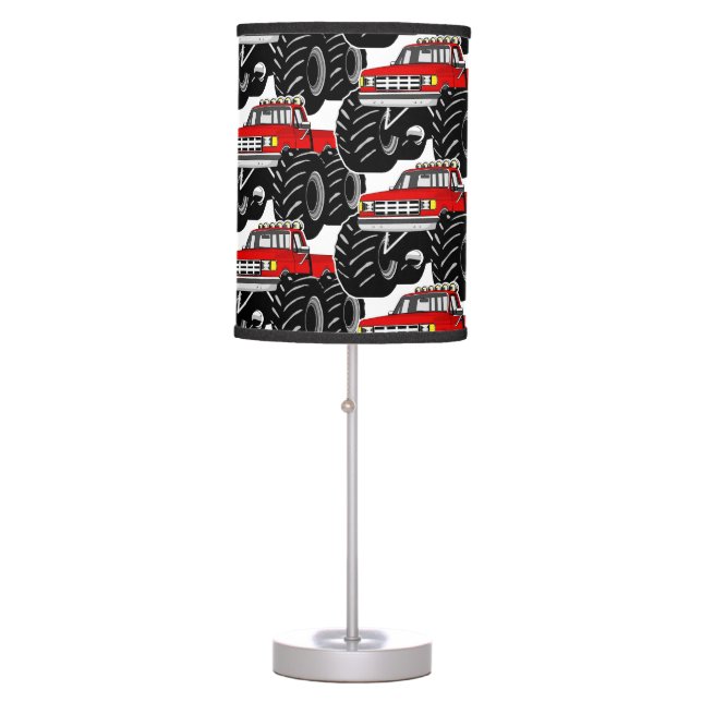 Red Monster Truck Table Lamp (Front)