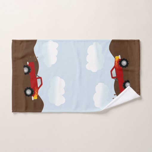 Red Monster Trucks With Flames Bath Towel Set Zazzle