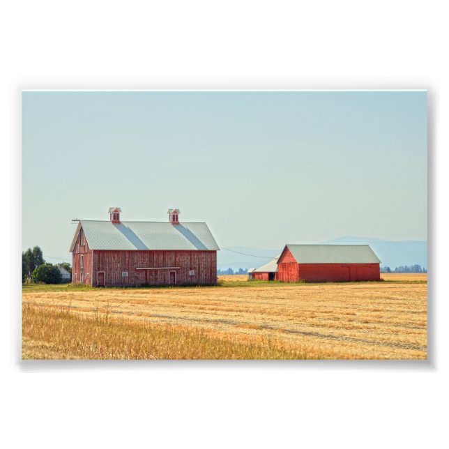 Red Montana Barns Photo Print (Front)