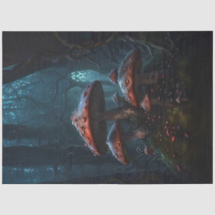 Red Moody Mushrooms – A Dark Dreamscape Decoupage Tissue Paper