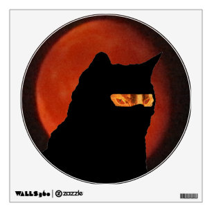 Red Moon and Ninja Cat Wall Sticker