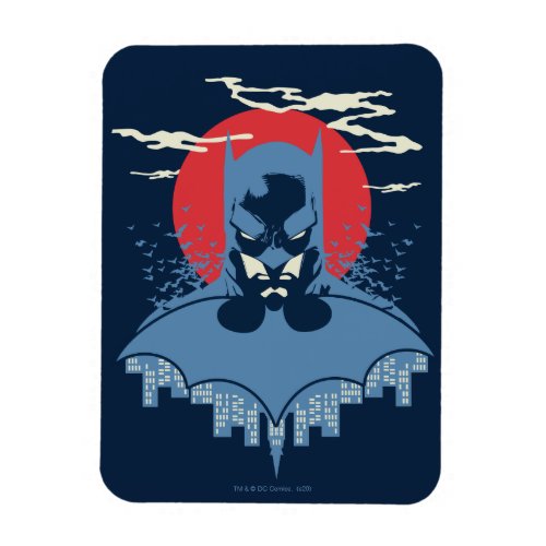 Red Moon Batman With Logo Magnet