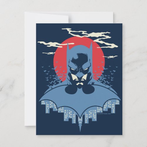 Red Moon Batman With Logo Note Card