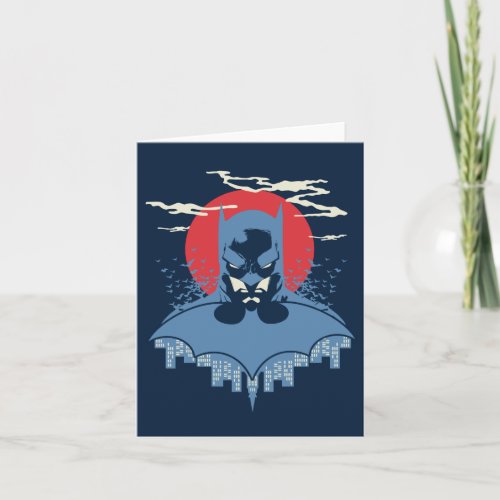 Red Moon Batman With Logo Note Card