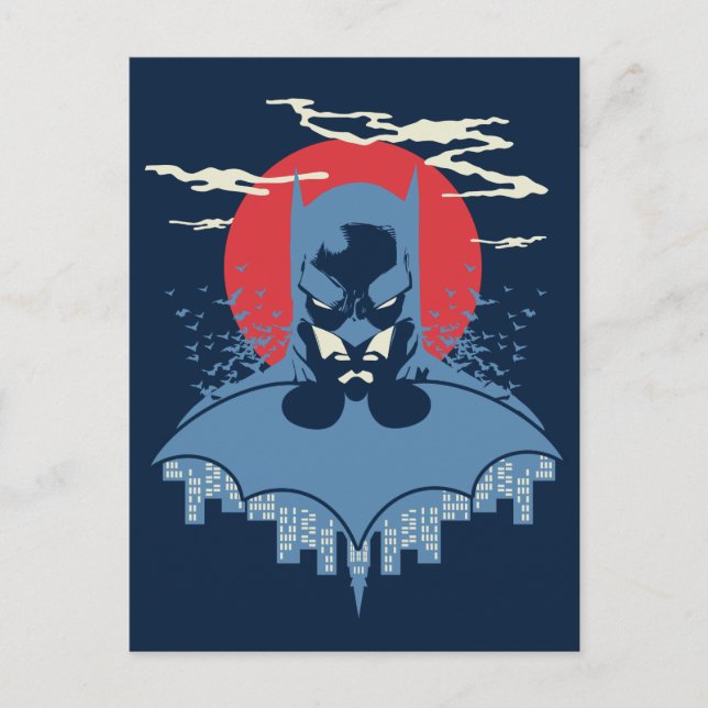 Red Moon Batman With Logo Postcard (Front)