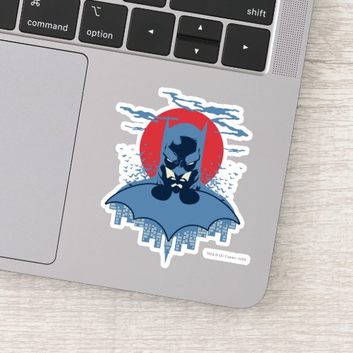 Red Moon Batman With Logo Sticker