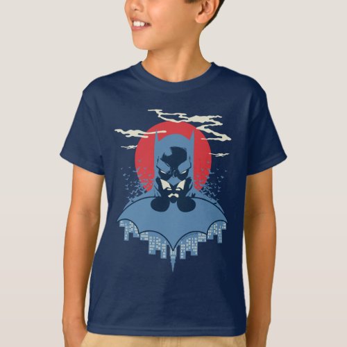 Red Moon Batman With Logo T_Shirt