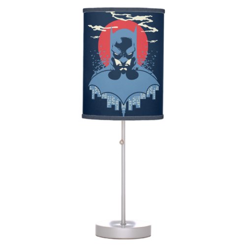 Red Moon Batman With Logo Table Lamp