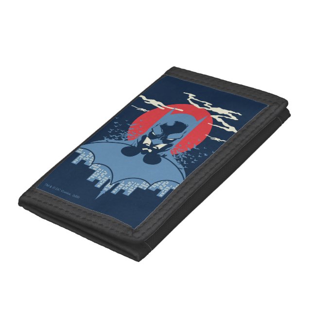 Red Moon Batman With Logo Trifold Wallet (Bottom)