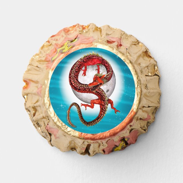 Red Moon Dragon Celestial Fantasy Art Reese's Peanut Butter Cups (Front)