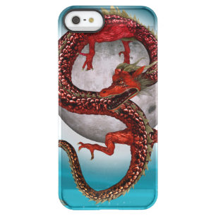 Red Moon Dragon Celestial Fantasy Art Permafrost iPhone SE/5/5s Case