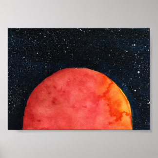 Red Moon Galaxy Print, Value Poster Paper (Matte)