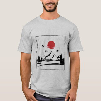 Red Moon Mountain T-Shirt – Forest Nature Tee