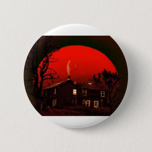 red moon pinback button (Front)