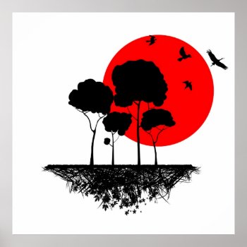 Red Moon Poster by hunnymarsh at Zazzle