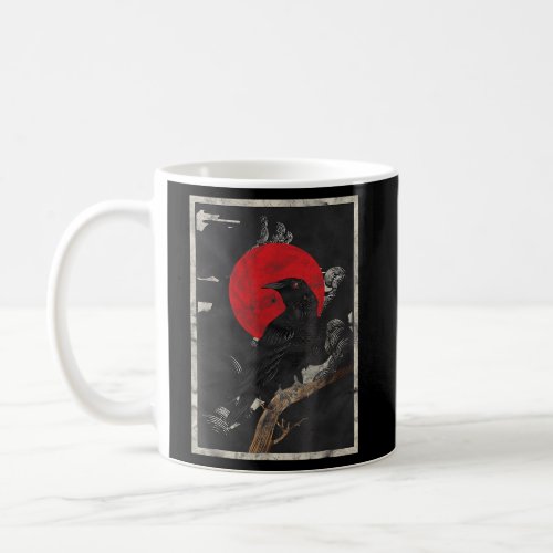 Red Moon Raven Black Crow Coffee Mug