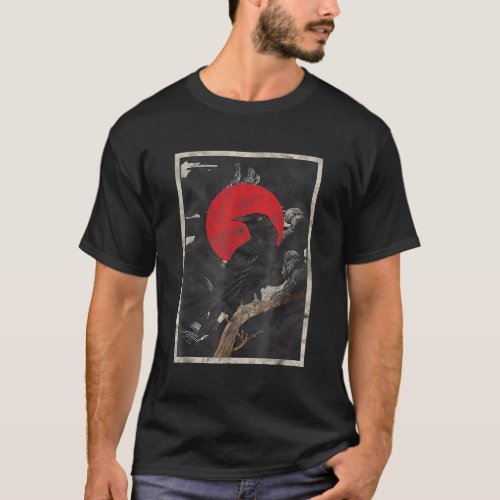 Red Moon Raven Black Crow T_Shirt