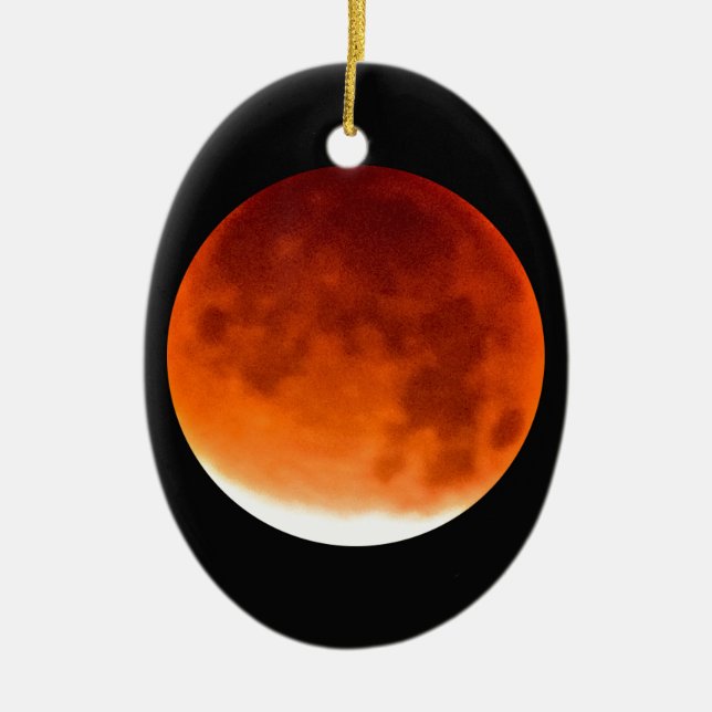 Red Moon Risiing Ceramic Ornament (Front)