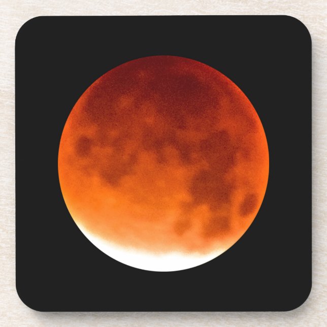 Red Moon Risiing Drink Coaster (Front)