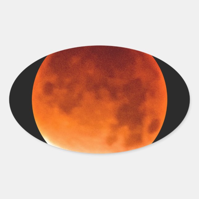 Red Moon Risiing Oval Sticker (Front)