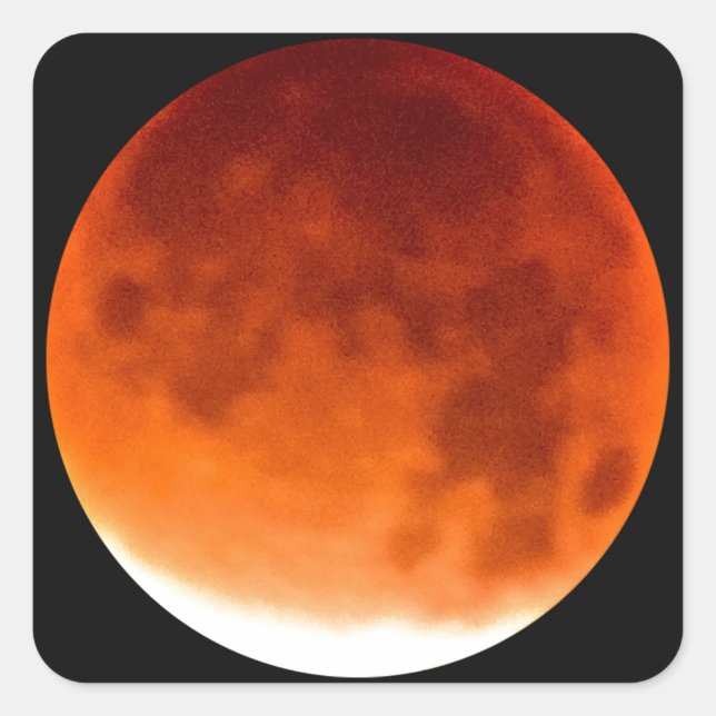 Red Moon Risiing Square Sticker (Front)