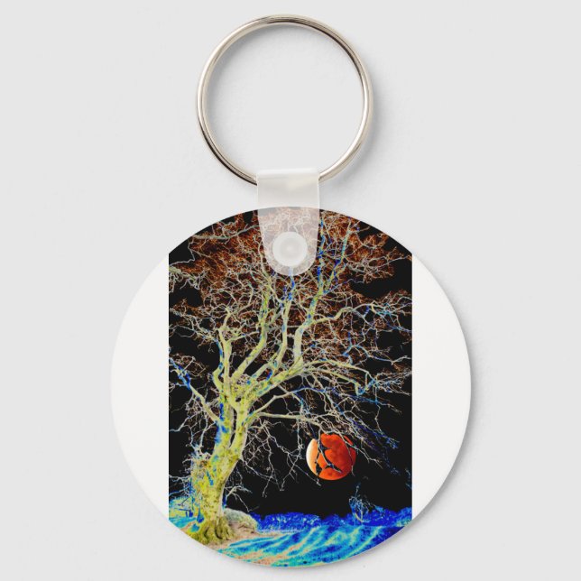 Red Moon Rising Keychain (Front)
