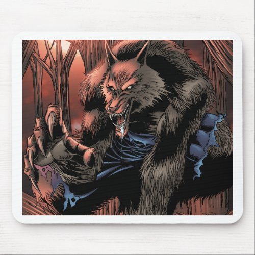 Red Moon Werewolf Mouse Pad