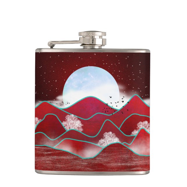 Red Moonrise Flask (Front)