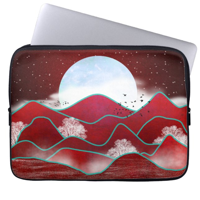 Red Moonrise Laptop Sleeve (Front)