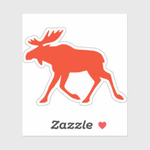 Red Moose Silhouette Sticker