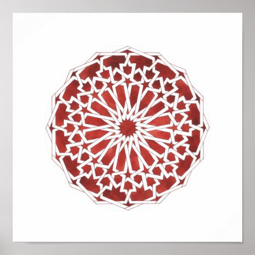 Red Moroccan Mosaic poster ALCAZAR