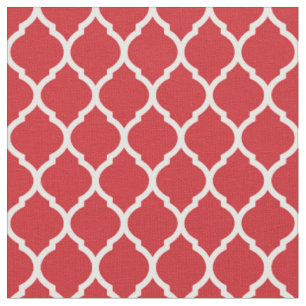 Red Moroccan Quatrefoil Fabric