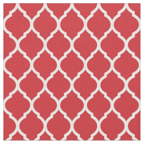 Red Moroccan Quatrefoil Fabric